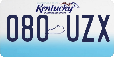 KY license plate 080UZX