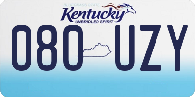 KY license plate 080UZY