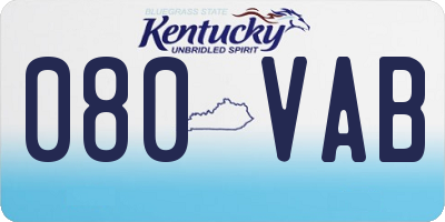 KY license plate 080VAB