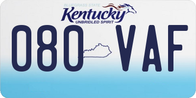 KY license plate 080VAF