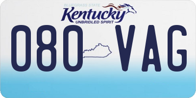 KY license plate 080VAG