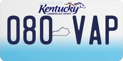 KY license plate 080VAP