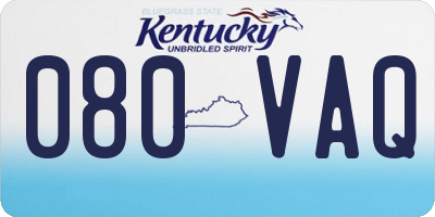 KY license plate 080VAQ