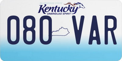 KY license plate 080VAR