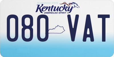 KY license plate 080VAT