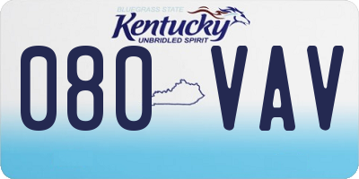 KY license plate 080VAV