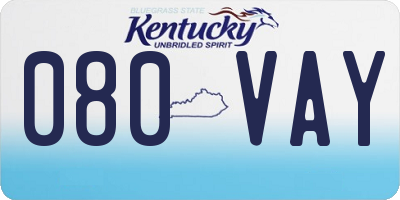 KY license plate 080VAY