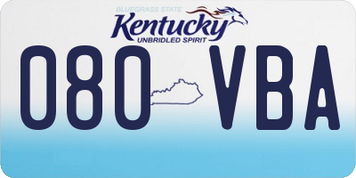 KY license plate 080VBA