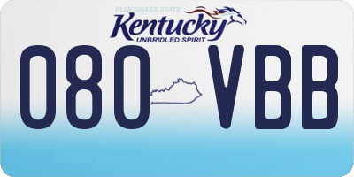 KY license plate 080VBB