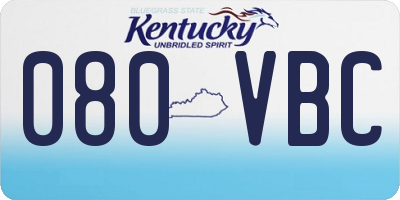 KY license plate 080VBC