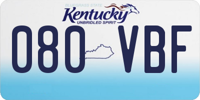 KY license plate 080VBF