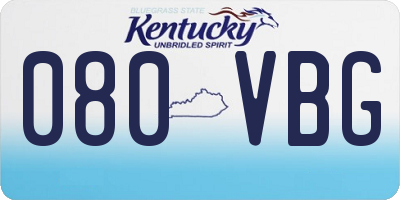 KY license plate 080VBG