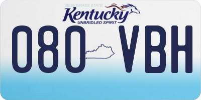 KY license plate 080VBH