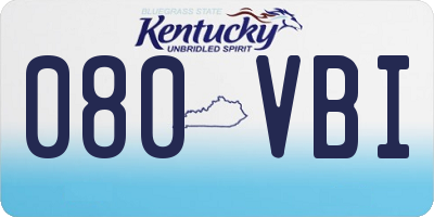 KY license plate 080VBI