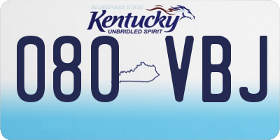 KY license plate 080VBJ