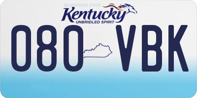 KY license plate 080VBK