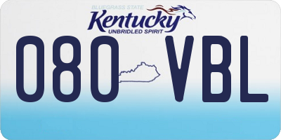KY license plate 080VBL