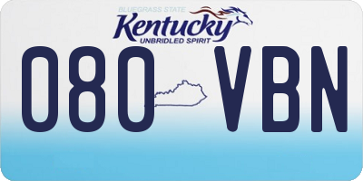 KY license plate 080VBN