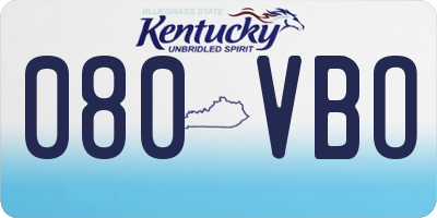 KY license plate 080VBO