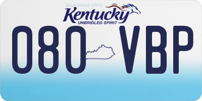 KY license plate 080VBP