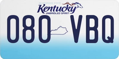 KY license plate 080VBQ