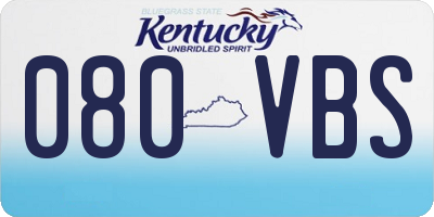 KY license plate 080VBS