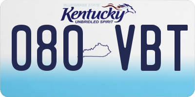 KY license plate 080VBT