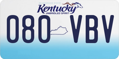 KY license plate 080VBV