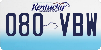 KY license plate 080VBW