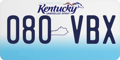 KY license plate 080VBX