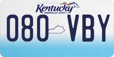 KY license plate 080VBY