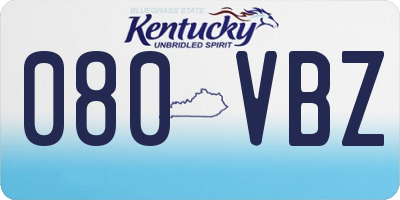 KY license plate 080VBZ