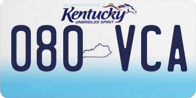 KY license plate 080VCA
