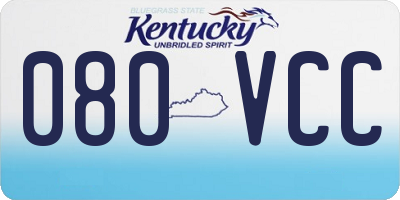 KY license plate 080VCC