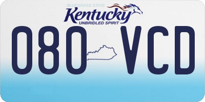 KY license plate 080VCD
