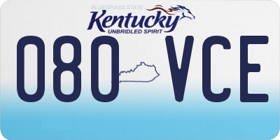 KY license plate 080VCE