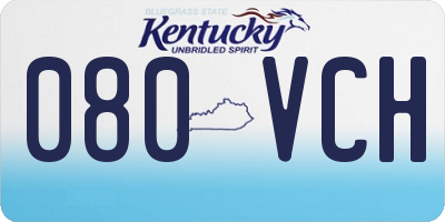 KY license plate 080VCH