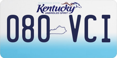 KY license plate 080VCI