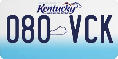 KY license plate 080VCK