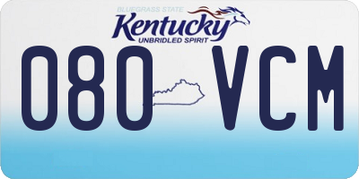 KY license plate 080VCM