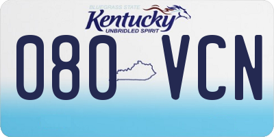 KY license plate 080VCN