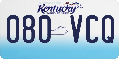 KY license plate 080VCQ