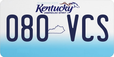 KY license plate 080VCS