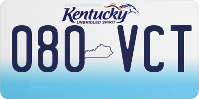 KY license plate 080VCT