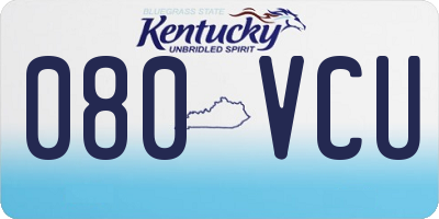 KY license plate 080VCU