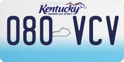 KY license plate 080VCV