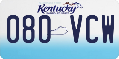 KY license plate 080VCW