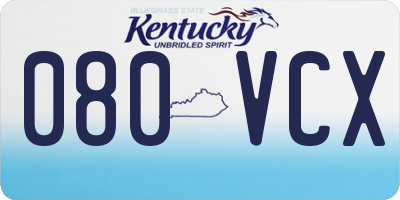 KY license plate 080VCX