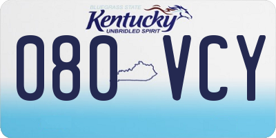 KY license plate 080VCY