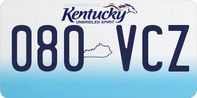 KY license plate 080VCZ